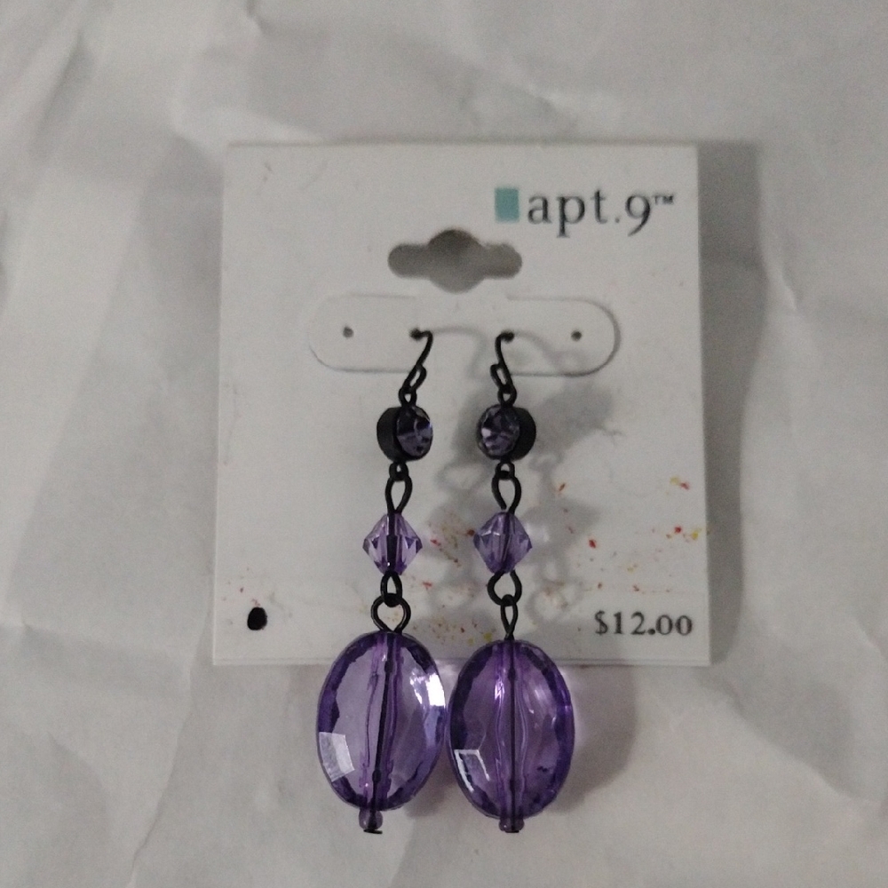 Apt. 9 Purple Bead Drop Earrings